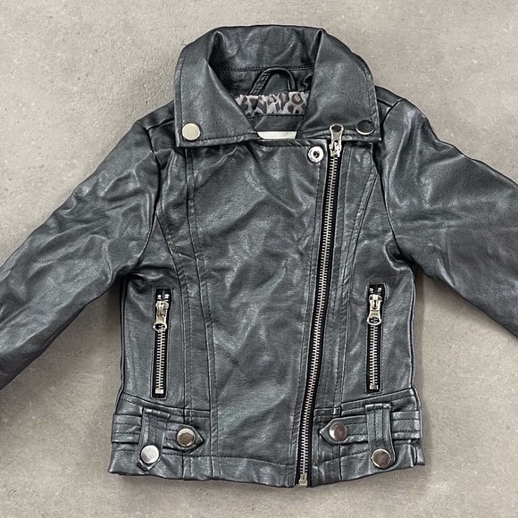 Grey Leatherette Moto Jacket - 2T - Picture 1 of 2